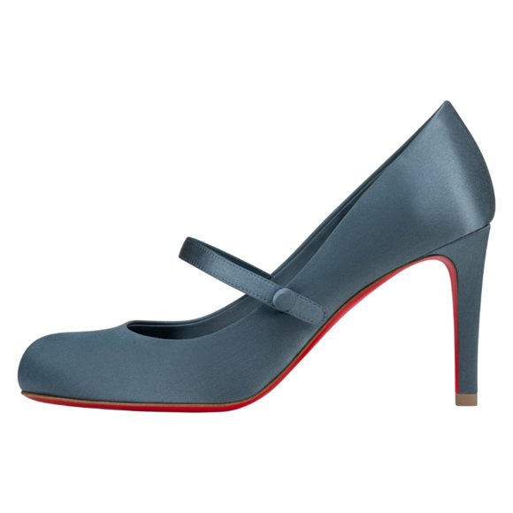 Christian Louboutin PUMPPIE WALLIS 85 Satin Mary Jane Heels Pumps Shoes - Picture 1 of 16